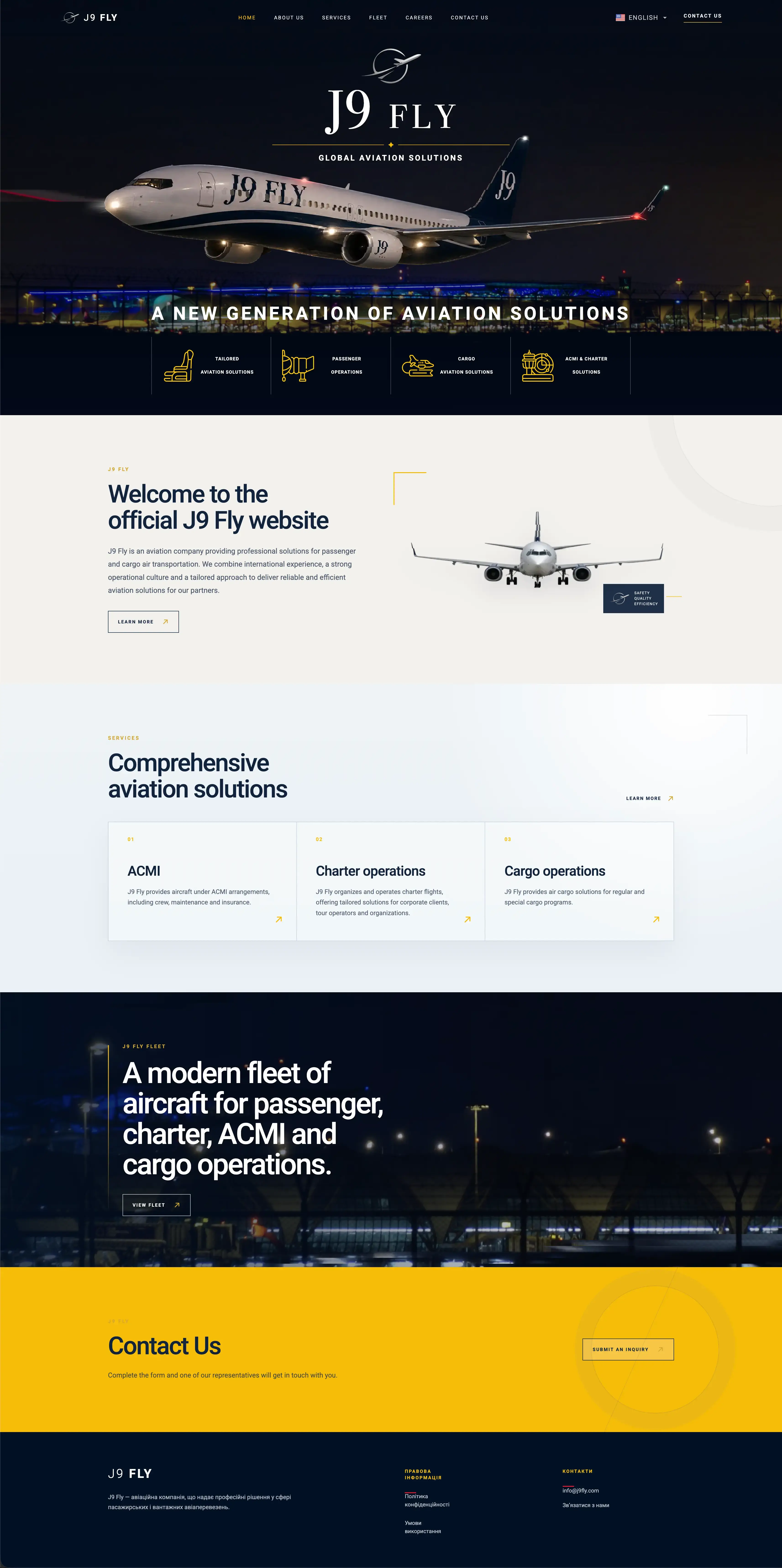 aviation web development services
