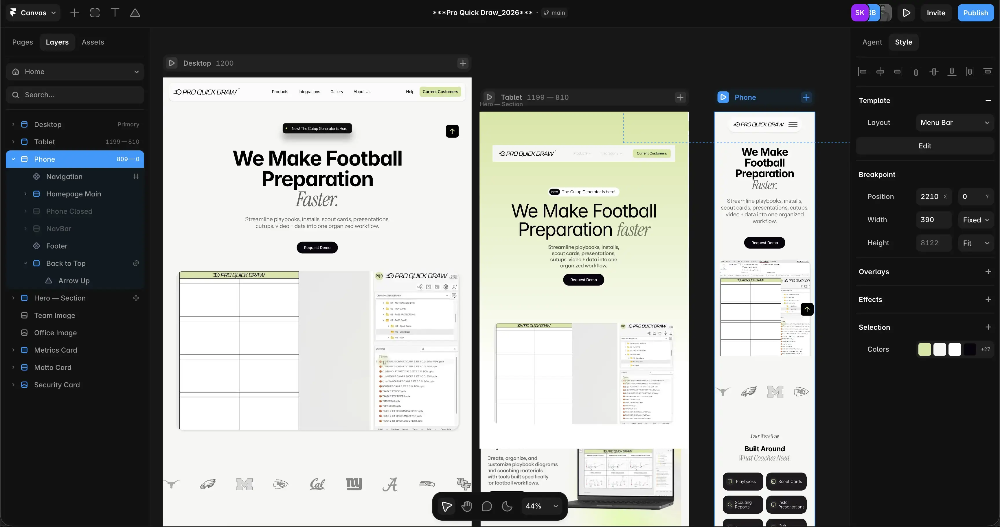 Framer Responsive Mobile Navigation