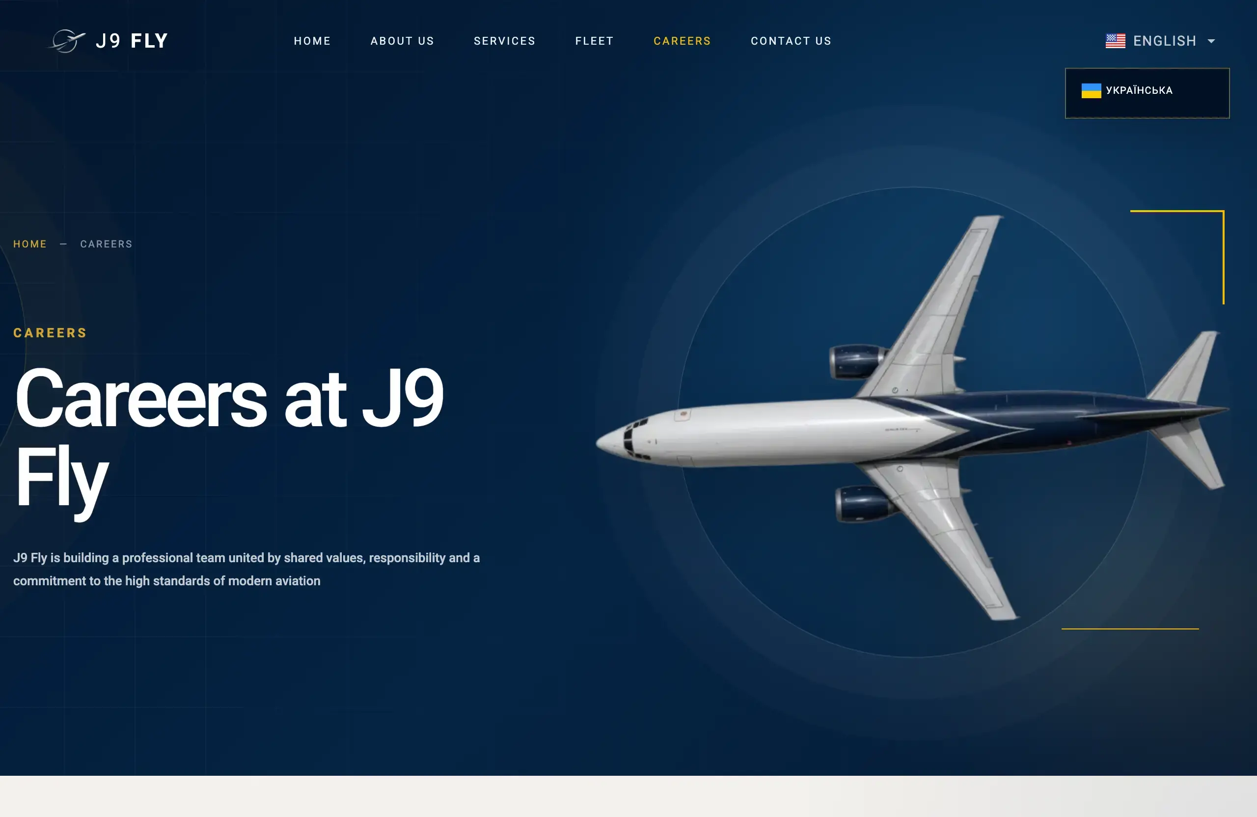 J9 Fly multilingual website